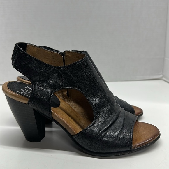 Miz Mooz Mardi Sandals Shoes Open Toe Heeled Leather Shoe Black Size 37 US 7 - Picture 4 of 10